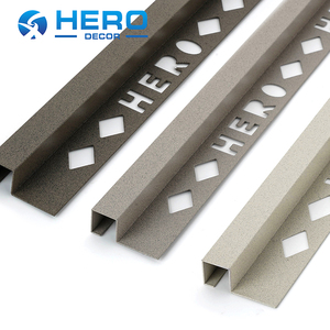 Embellecedor de azulejo de forma cuadrada 304, textura de piedra, esquina de <span class=keywords><strong>Metal</strong></span>, perfil de acero inoxidable, tira de borde de cerámica para pisos - Product Image 6