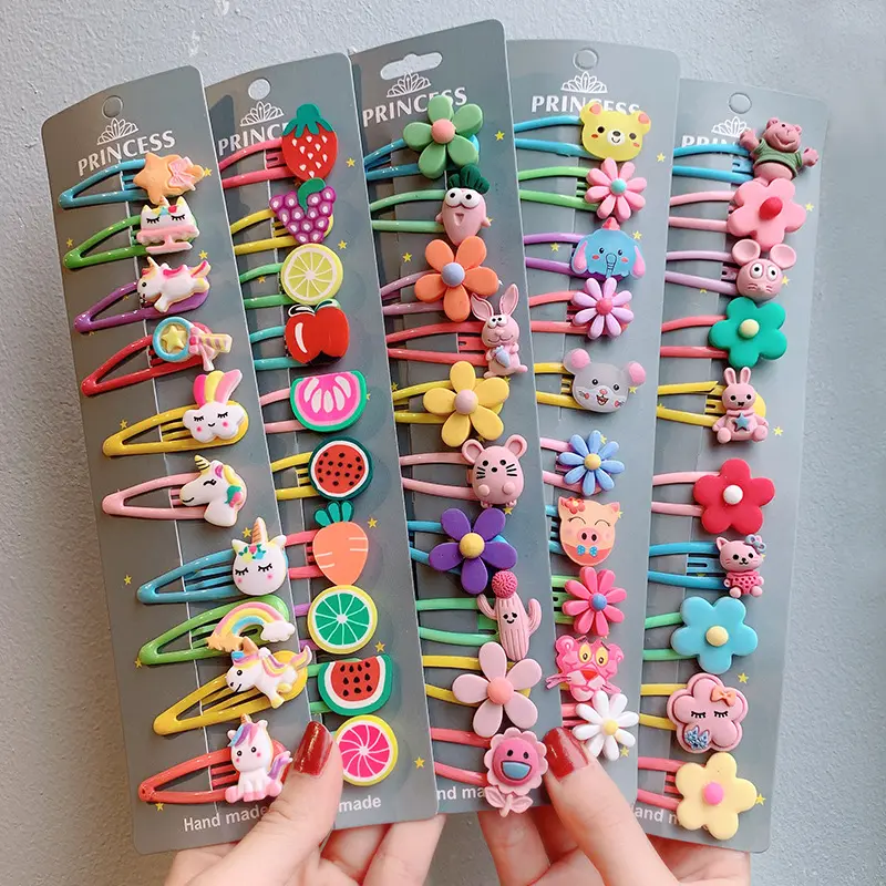 10pcs Children Hairclip Lovely Flower Fruit Baby BB Clips Boutique Hair Accessories