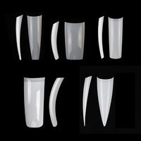 Nouveauté Embouts d'Ongles Demi-Couverture en Gel Souple Naturel Ultra-Fins Droits, Vente en Gros Ongles Artificiels Forme Cercueil ou Stiletto