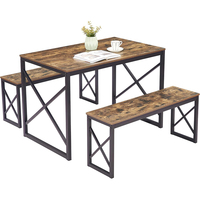 Ensemble de salle à manger moderne de style simple avec chaises, coin-repas pour 4 personnes, ensemble de table à manger