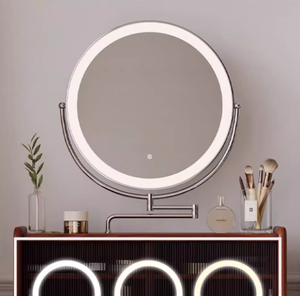 Lovein <span class=keywords><strong>Tavolo</strong></span> da Trucco Vintage in Legno MDF Massiccio con Specchio Illuminato, Cassetti Angolari Estensibili, per Camera da Letto - Product Image 5