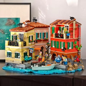 Riviera italiana 21359 pueblo pesquero de Liguria ciudad modular bloques de construcción arquitectónicos ladrillos chico juguetes niños regalo 3251 Uds - Product Image 3