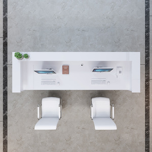 Bàn Tiếp Tân 2 Người Hiện Đại Màu Trắng Bàn Tiếp Tân Nội Thất Văn Phòng - Product Image 4