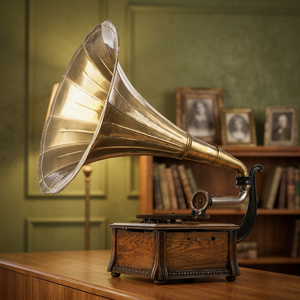 Gramophone carré en laiton vintage fabriqué en Inde, fabricant et exportateur - Product Image 3