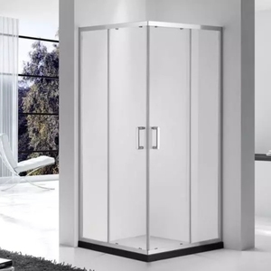 Portes de douche en verre à cadre en alliage d'aluminium de type coin sur pied Portes coulissantes de cloison de douche en verre trempé pour hôtels