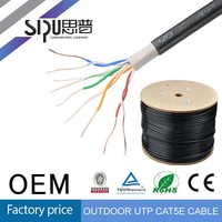 Cable para Exteriores Cat5 Impermeable SIPU de 305 m, Aislado con Cubierta de PVC y Blindaje UTP, Tipo Cat 5