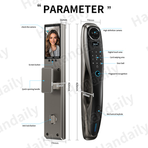 HanDaily Video Monitoreo Intercomunicador 3D Reconocimiento facial Tuya Smart Lock Contraseña Tarjeta Clave Desbloqueo Bloqueo digital Productos para el hogar inteligente - Product Image 6