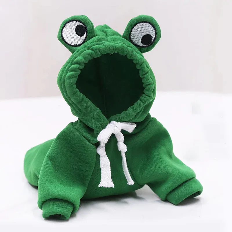 Halloween Froschkostüm Jackett Mantel warmer Polyester Winter grün Hundekleidung Hoodie Hundekostüme lustige Hoodie Hund