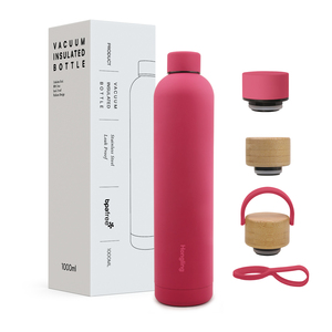 Hong Ling Frasco de vacío de acero inoxidable sin BPA de 500ml con 3 tapas Botella de agua aislada de doble pared para gimnasio Senderismo - Product Image 6