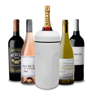 Stemless Wine Chiller Premium Iceless Wine Cooler Keeps 304 Stainless Steel Double Walled Vacuum Sealed Wine Chiller Sleeve