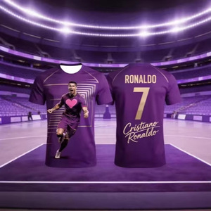 Maillot de football Portugal 7 Ronaldo pour homme, manches courtes, col rond, imprimé intégral, respirant, en polyester, maillot de sport - Product Image 2