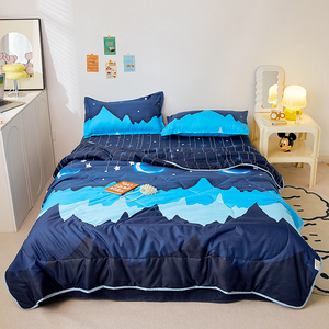 Coperta in tessuto di pesca leggera per singolo doppio consolatore con federe, <span class=keywords><strong>piumino</strong></span> sottile da letto per la casa - Product Image 2