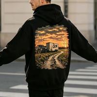 Hoodie ample et oversize à épaules tombantes pour impression graphique, fabriqué avec technologie DTF Heat, vente en gros