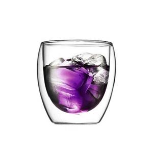 <span class=keywords><strong>Bicchieri</strong></span> spessi 80ml 150ml 250ml 350ml 450ml 650ml <span class=keywords><strong>per</strong></span> bevande calde e fredde resistente al calore borosilicato doppia parete tazza di <span class=keywords><strong>caffè</strong></span> in vetro - Product Image 5