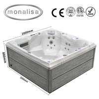 Bain à remous de luxe moderne avec jets d'hydro-massage pour la détente en extérieur dans le jardin, capacité 5 personnes