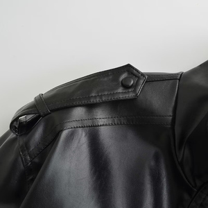 ZATRHMBM 2025 automne/<span class=keywords><strong>hiver</strong></span> nouvelle mode féminine Style européen et américain Faux cuir col montant pilote <span class=keywords><strong>veste</strong></span> en cuir <span class=keywords><strong>courte</strong></span> - Product Image 5