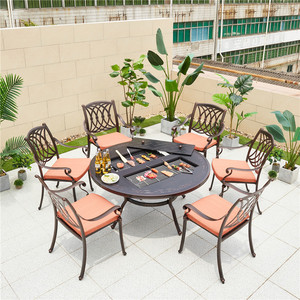 Juego de <span class=keywords><strong>mesa</strong></span> <span class=keywords><strong>y</strong></span> <span class=keywords><strong>sillas</strong></span> de <span class=keywords><strong>terraza</strong></span> de muebles para exteriores de aluminio fundido - Product Image 5