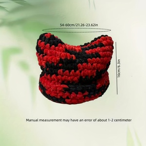 Bonnet épais en tricot crochet fait à la main, épais, chaud, en peluche, pêcheur, Y2K, chapeau coloré arc-en-ciel, oreilles <span class=keywords><strong>de</strong></span> chat - Product Image 6