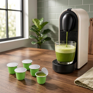 Cápsulas de Matcha Superalimento Compatibles con Máquinas Nespresso, Energía Saludable, Cápsulas Individuales de Té Verde Matcha - Product Image 1