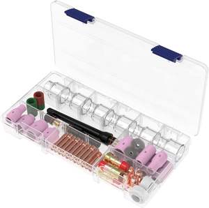 عدسة غاز قصيرة لشعلة لحام تيج من يوويلد # طقم 12 كوب زجاجي من البيركس للاستخدام في اللحام، متوافق مع WP-17/18/26 - Product Image 1