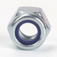 Écrou de blocage hexagonal épais en acier au carbone DIN 982 Grade 8 avec insert non métallique, zingué bleu-blanc, pour applications anti-vibrations