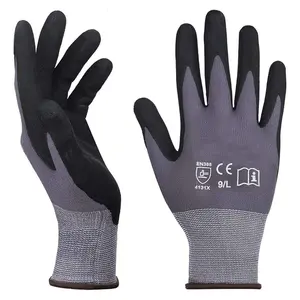 触摸屏安全工作手套舒适拉伸贴合电动握把智能触摸耐用聚氨酯涂层