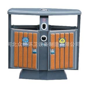 ถังขยะรีไซเคิลเหล็กและไม้กลางแจ้ง Zhongming รุ่น ZM-050 ขนาด 100*40*100 ซม. สำหรับขยะสิ่งปฏิกูล - Product Image 1