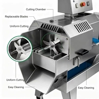 DQC-601A Multifunctionele Groente- en Vlees Snijmachine 1-60mm Verstelbare Snijder/Hakker voor Voedselverwerkingsbedrijven