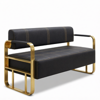 Chaise d'attente moderne pour hôtel commercial, banc de réception client, canapé en acier inoxydable pour salon de coiffure et bureau