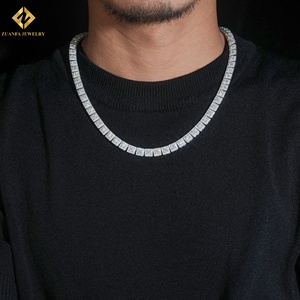 Collar de Moissanita de Joyería Fina al Mejor Precio, Plata 925 con Baño de Rodio, Collares Cuadrados de Lujo Unisex, Joyería Hip Hop al por Mayor - Product Image 5