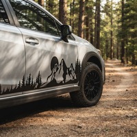 Autocollant de carrosserie de voiture montagne-foret, sticker vinyle personnalisé, graphique tout-terrain 4x4 pour camion, SUV, camping-car