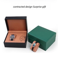 JUE XIN Étui de montre rectangulaire rigide de luxe tendance, matériaux recyclés écologiques, doublure en cuir PU souple, protège la boîte à montre