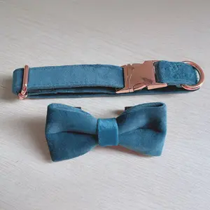 أعلى البائع الفاخرة لينة مريحة مخملية والمقود من مستلزمات الحيوانات الأليفة الجرو قلادة شعار مخصص - Product Image 5