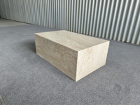 Mesa de Comedor Moderna de Mármol Natural con Textura Porosa en Capas, Pulida y Acabada, Muebles para Sala de Estar, Hogar, Villa, Restaurante