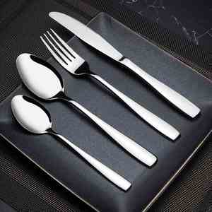 Juego de Cubiertos Modernos de Acero Inoxidable 410 para Restaurante, Incluye Cucharas, Tenedores y Cuchillos Plateados con Acabado Espejo, Venta al Por Mayor Personalizada - Product Image 4