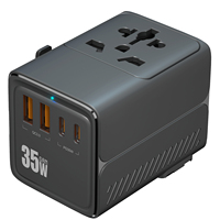 2026 Nouveau Design Adaptateur de Voyage Universel 35W Charge Rapide avec 2 USB et 2 Type-C Chargeur et Adaptateur International
