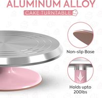 Ensemble de 7 douilles de décoration en alliage d'aluminium, support rotatif rose de 12 pouces, spatules et racloirs, non toxiques, résistants à la chaleur, écologiques, manuels
