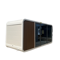 Cabine de bureau modulaire Apple haut de gamme en acier, villa portable, maison capsule préfabriquée mobile de luxe moderne pour complexe hôtelier, entrepôt, magasin