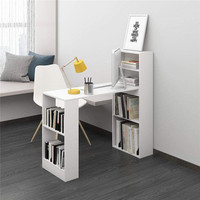 Bureau d'ordinateur en forme de L, personnalisé, avec bibliothèque, étagères de rangement, station de travail, bureau d'angle