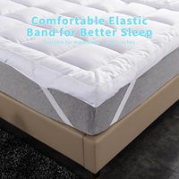 Surmatelas uni extra doux 5 cm, tissu premium 400 fils, respirant, anti-allergène, anti-acariens, lavable en machine, élastique