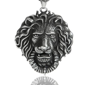 yunnique Stainless Steel Lion Pendant Men's Animal Themed Necklace Punk Retro Style Jewelry - Product Image 1