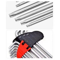 Set Kunci Torx Baja Keras Chrome Vanadium Ukuran Khusus Kunci Bintang Hex Tipe L Alat Tangan Berlapis Nikel