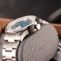 Montres automatiques en acier inoxydable OBLVLO Design Sun Dial pour hommes, bracelet argenté célèbre, montre mécanique étanche, horloge CAM-SUN
