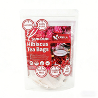 Bolsitas de Té de Hibisco Vibrante, 90g, 60 Sobres, Sin Cafeína, Infusión Ácida para Bebidas Calientes y Heladas
