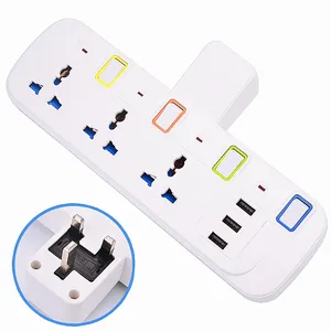 Uk Plug 3 Weg Draadloze Power Adapter Elektrische Switching Universal Smart Usb Travel Adapter Multi Socket Converter