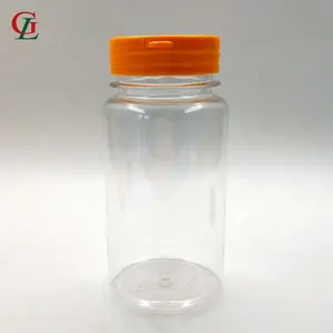 High quality 200ml PET clear medicines and health products bottle, fish oil capsule bottle, capsule pill container with pp cap