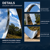 Sculpture en acier inoxydable poli miroir BSA, anneau de Möbius personnalisé, statue abstraite en métal circulaire 304/316 pour extérieur, bord de mer, jardin
