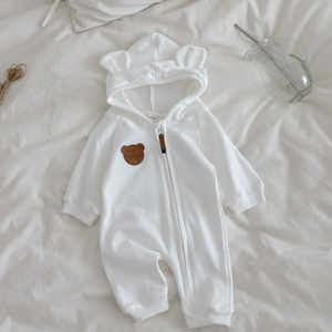 Combinaison pour bébé Ins pour le printemps et l'automne, sweat à capuche pour bébé Teddy Bear, vêtements d'extérieur, combinaison à fermeture éclair, personnalisation en gros - Product Image 3