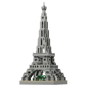 梁军城市旅行家系列-埃菲尔铁塔MY92112街景模型组装微型钻石小颗粒积木
