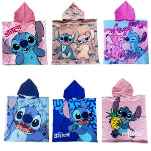 Serviette de bain à capuche imprimée animaux de dessin animé pour enfants, <span class=keywords><strong>poncho</strong></span> d'été pour la plage et la natation, serviette de change pour enfants - Product Image 1